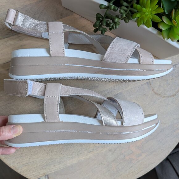 Igi&Co Sindy Sandals White/Taupe Size 40 (US 9.5–10) Made in Italy - Picture 4 of 11